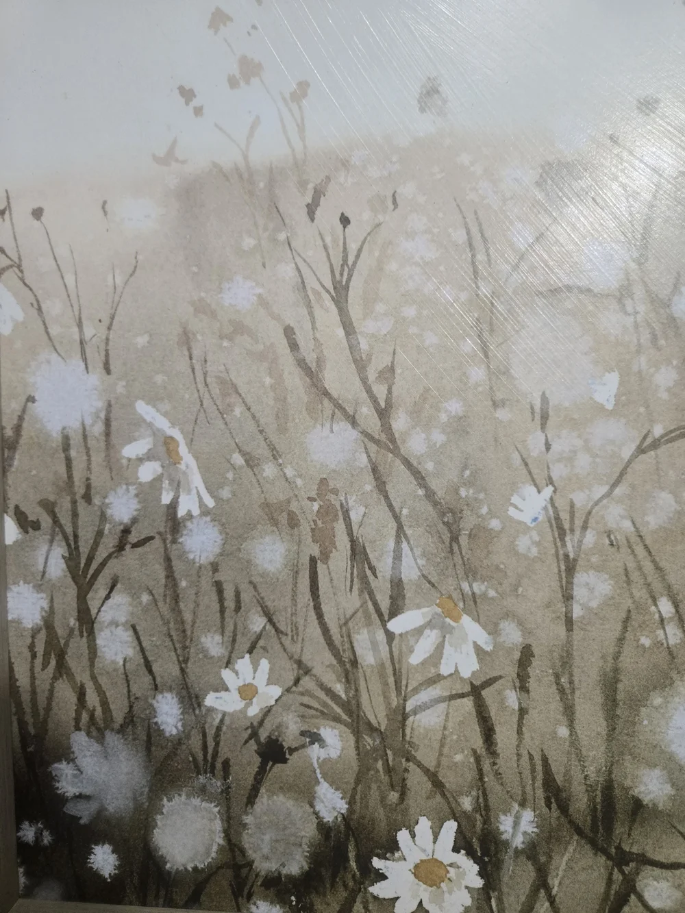 Neutral Daisy Field Wall Art Print - Home Wall Decor